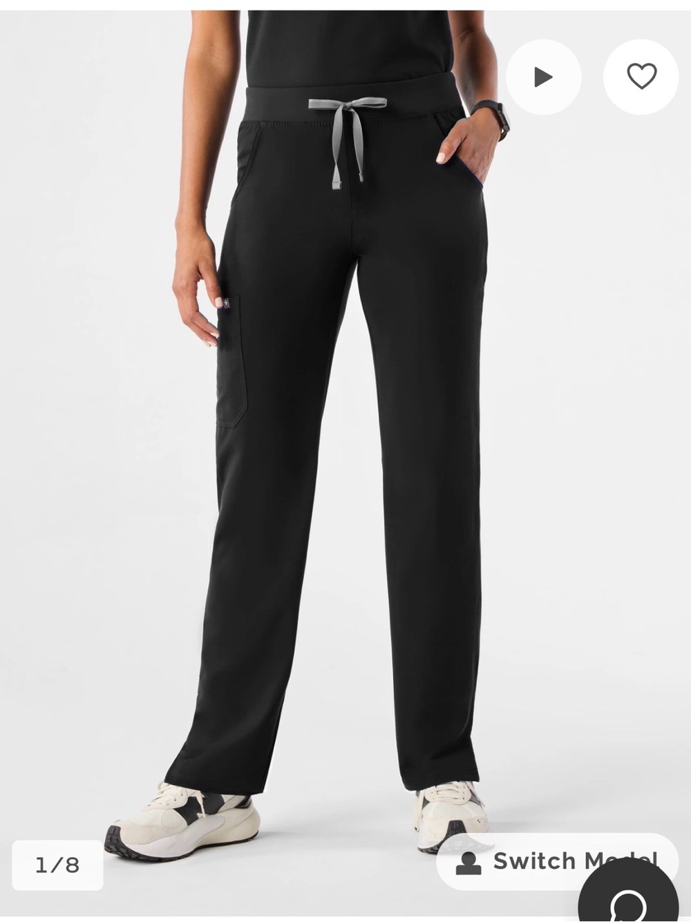FIGS Kade cargo Straight Leg Scrub Pants - Black